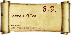 Becza Dóra névjegykártya